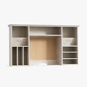 Open Box: Hampton Storage Desk Hutch Only - Brushed Fog, Pewter