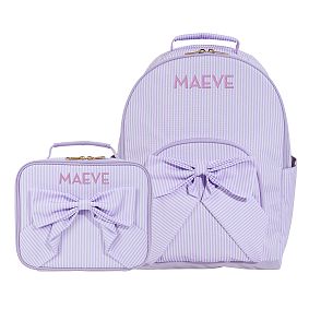 Gear-Up Le Petit Bow Lavender Backpack and Lunch Box Bundle, Set of 2