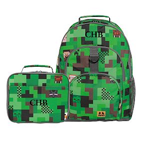 Gear-Up Minecraft Camo Backpack and Lunch Box Bundle, Set of 2