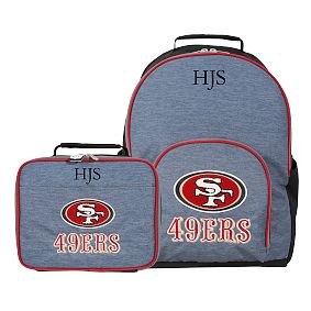 Gear-Up NFL San Francisco 49ers Large Backpack and Lunch Box Bundle, Set of 2