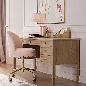 Scallop Skirt Swivel Desk Chair