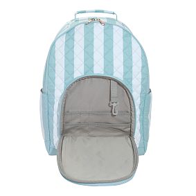 Gear-Up Quilted Cabana Stripe Backpack &amp; Cold Pack Lunch Box Bundle