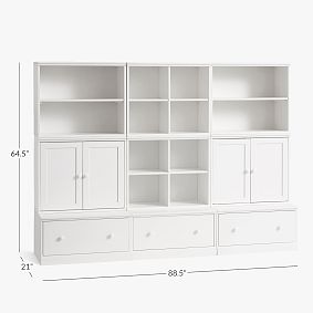 Cameron 2-Cabinet Wall System with Mixed Shelves (88.5")