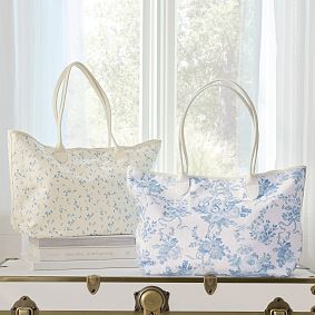 LoveShackFancy Blue Damask Tote Bag