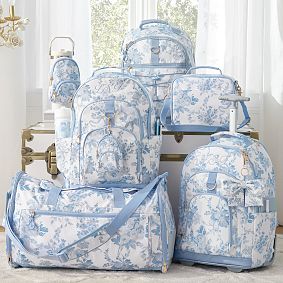 Gear-Up LoveShackFancy Blue Damask Travel Backpack Duffle