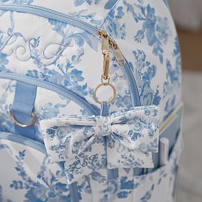 LoveShackFancy Blue Damask Bow Bag Charm
