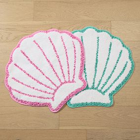 Pink Palm Puff Shell Bath Mat