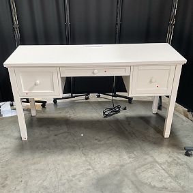 Open Box: Beadboard Small Space Smart Storage Desk (55.5") - Simply White