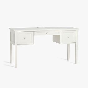 Open Box: Beadboard Small Space Smart Storage Desk (55.5") - Simply White