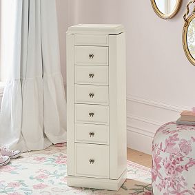Open Box: LoveShackFancy Regency Floor Standing Jewelry Tower (14" x 40") - French White/Ivory