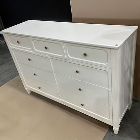 Open Box: Auburn 9-Drawer Grand Dresser (64"W x 19"D) - Simply White, Gold