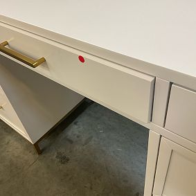 Open Box: Blaire Smart Storage Desk (57") - Simply White, Gold