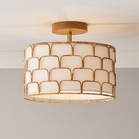 Bamboo Drum Flush Mount
