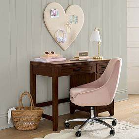 Amelia Linen Scallop Desk Lamp (16")