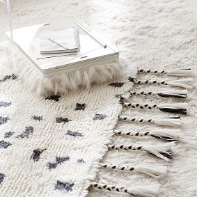 Shaggy Ikat Dot Wool Rug