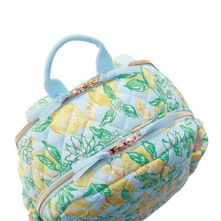 Lilly Pulitzer Quilted Make Lemonade Backpack & Water Bottle  display picture 3