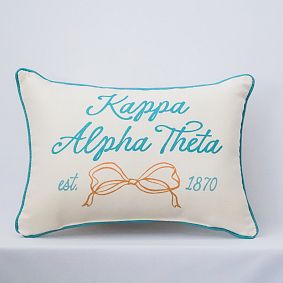 Sorority Bow Script Pillow