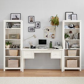 Beadboard Smart Small Space Storage Desk &amp; Bookcase Set (94.5"&ndash;103.5")