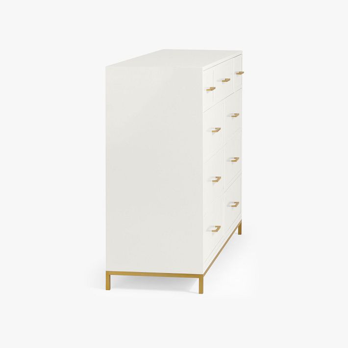 white and gold tall dresser Maude Dresser, Washed Ash - daals With its elegant brushed brass handles and feet white and gold tall dresser