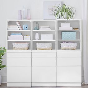 Bowen Triple Tall Bookcase with Drawers (63")