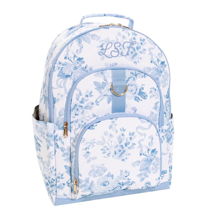 Gear-Up LoveShackFancy Blue Damask Backpack | Pottery Barn Teen display picture 3