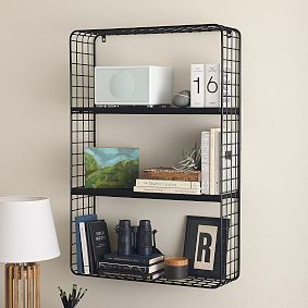 Metal Grid Wall Bookcase (24"x36")