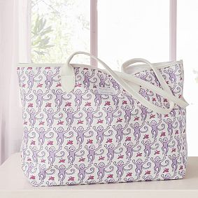 Roller Rabbit Lavender Monkey Tote Bag
