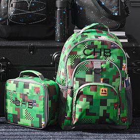 Gear-Up Minecraft Camo Backpack and Lunch Box Bundle, Set of 2
