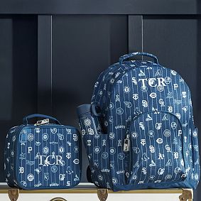 Gear-Up MLB Blue Large Backpack and Lunch Box Bundle, Set of 2