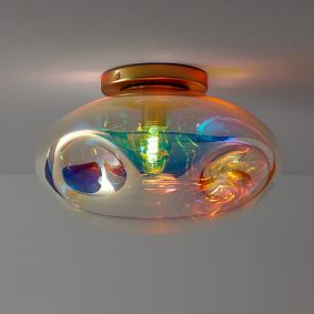 Iridescent Globe Flush Mount (14")