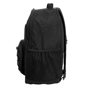 Solid Black Backpack and Solid Black Slim Water Bottle Bundle
