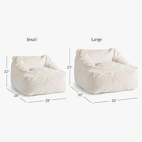 Polar Bear Faux Fur Ivory Modern Bean Bag Lounger Collection