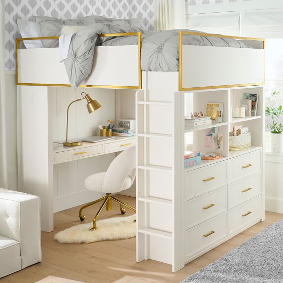 loft beds with dresser Sleep And Study Loft, Full, Simply White this low Bellemave Full Loft Bed with