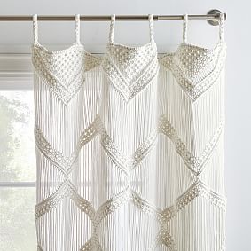 Boho Macramé Curtain - White