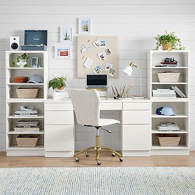 Bowen Smart Storage Desk &amp; Bookcase Set (98"w x 19"d)