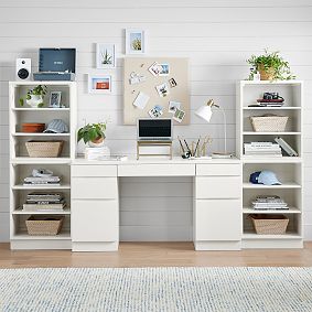 Bowen Smart Storage Desk &amp; Bookcase Set (98"w x 19"d)