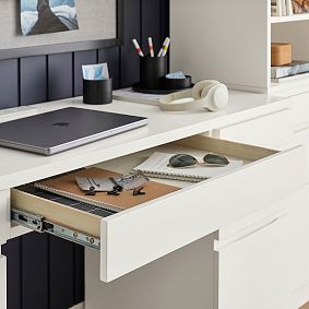 Bowen Smart Storage Desk &amp; Bookcase Set (98"w x 19"d)