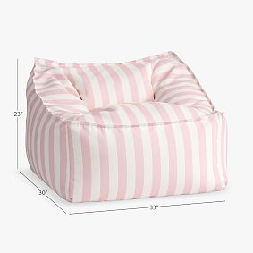 Large Cabana Stripe Mauve Chalk Modern Bean Bag Lounger