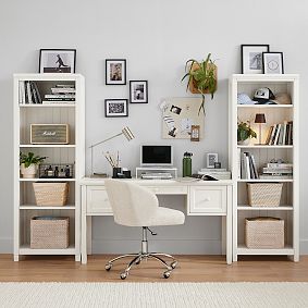 Beadboard Smart Small Space Storage Desk &amp; Bookcase Set (94.5"&ndash;103.5")