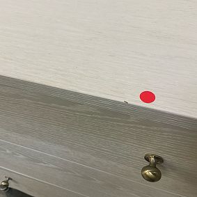 Open Box: Camille 6-Drawer Dresser (54"W x 19"D) - Bleached Bone, Brass