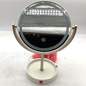Open Box: Glam Mini Round LED Touch-Activated Vanity Mirror (12" x 17") - White