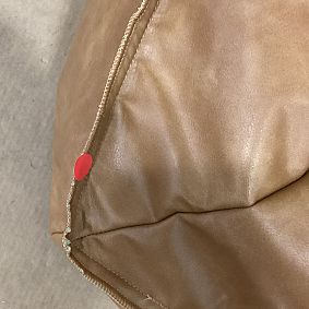 Open Box: Modern Bean Bag Lounger, Small - Faux Leather Caramel