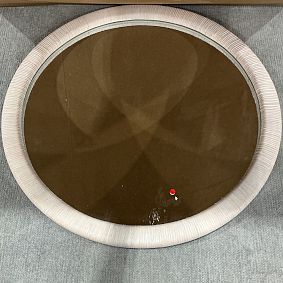 Open Box: Whitewash Coastal Rattan Round Mirror (30")