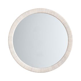 Open Box: Whitewash Coastal Rattan Round Mirror (30")