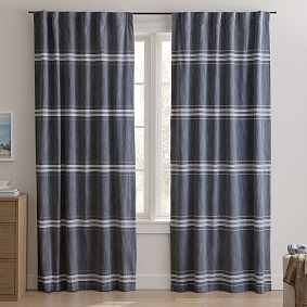 Windward Stripe Blackout Curtain, Set of 2