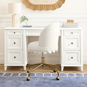 Scallop Skirt Swivel Desk Chair