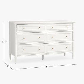 AERIN 6 Drawer Bamboo Dresser (56w x 19d")