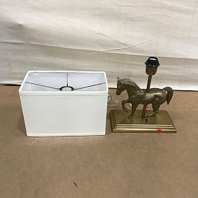 Open Box: Horse Shaped Table Lamp (17") - Antiqued Brass 
