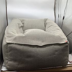Open Box: Modern Bean Bag Lounger, Large - Boucle Twill Gravel