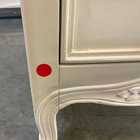 Open Box: LoveShackFancy 3 Drawer Nightstand (18") - Soft White, Antique Brass